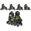 A set of inline skates and ice skates, with a pair of inline skates in the foreground and three pairs of inline skates in the background. Voir les images du produit
