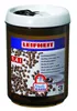 A brown coffee storage container with a blue label featuring coffee beans and product information. Produktbild-Vorschau