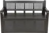 A dark gray plastic garden bench with storage. Produktbild-Vorschau