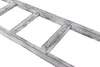 A close-up, diagonal view of a white wooden ladder with distressed gray accents, set against a white background. Produktbild-Vorschau