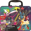 A Pokemon Collector Chest featuring Gardevoir and Lucario, packed with Pokemon treasures. Voir les images du produit