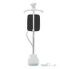 A standing garment steamer with a hanger and a small ironing board, shown against a white background. Produktbild-Vorschau