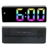 A digital alarm clock with a color-changing display and buttons on the back. Náhled obrázku produktu