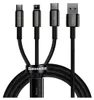 Baseus Tungsten Gold Cavo USB 3 in 1 USB 2.0 1,5 m USB A Anteprima dell’immagine prodotto 1