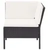 3-tlg. Garten-Lounge-Set mit Auflagen Poly Rattan Schwarz Produktbild-Vorschau 4