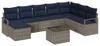 vidaXL Sofa Set mit Kissen 9 pcs Grau Poly-Rattan Produktbild-Vorschau 1