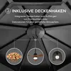 Close-up view of a gazebo ceiling with a hook and examples of items that can be hung from it. Produktbild-Vorschau