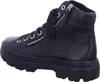A black leather high-top boot with a thick sole and side zipper. Voir les images du produit