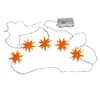 A string of orange star-shaped LED lights with a battery pack. Produktbild-Vorschau
