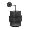 Wandlampe mit Schalter Metall Stoff 33 cm hoch Schwarz E27 Produktbild-Vorschau 2