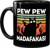 Kaffee-Tasse mit Spruch Pew Pew Madafakas! schwarze Katze Produktbild-Vorschau 2
