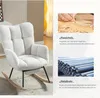 OKWISH Fauteuil à Bascule Blanc - Fauteuil Relax en Tissu Voir les images du produit 4