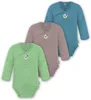 normani 3er Pack Baby Merino Langarm Wickelbody Produktbild-Vorschau 1