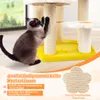 A Siamese cat is scratching a cat tree with sisal-wrapped posts and a yellow base. Podgląd zdjęcia produktu