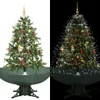 vidaXL Albero di Natale innevato con base ad ombrello verde Anteprima dell’immagine prodotto 7