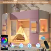 Postel Merax s horní konstrukcí, rozměry 90x200 cm, s LED Náhled obrázku produktu 4