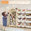 Spielzeug-Organizer 2-in-1, 12 Behälter, Kiefernholz, 120x28x80 cm Productafbeelding-voorbeeld
