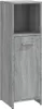 A tall, narrow cabinet with a gray wood grain finish, featuring an open shelf at the top and a closed cabinet with a single handle at the bottom. Produktbild-Vorschau