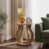 Tribesigns Runder Beistelltisch, aus Holz, im Landhausstil, Produktbild-Vorschau 3