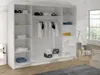 Šatní skříň DANIELLA 4 - šířka 200 cm, bílá / černá Náhled obrázku produktu 2