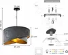Diagrams showing the dimensions of a pendant lamp and instructions for its assembly and electrical connection. Anteprima dell’immagine prodotto