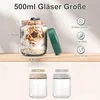 Overnight Oats Gläser mit Deckel, 500ml Einmachgläser mit Produktbild-Vorschau 2