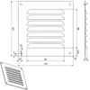 Griglia di ventilazione SOTECH 125 x 125 mm in alluminio – Anteprima dell’immagine prodotto 6