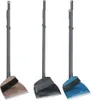 Three brooms with dustpans in different colors. Anteprima dell’immagine prodotto