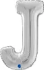 Riesenbuchstabe Folienballon 26"/66cm | Silber #J Produktbild-Vorschau 1