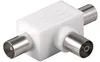 Koaxial-Verteiler 2x Stecker auf Kupplung, Kabel Produktbild-Vorschau 2