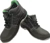 A pair of black safety boots with green accents, shown against a white background. Produktbild-Vorschau