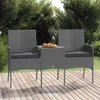 vidaXL 2-Sitzer-Gartensofa mit Teetisch Poly Rattan Produktbild-Vorschau 6