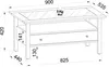 A technical drawing of a coffee table with dimensions indicated. Produktbild-Vorschau