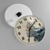 Wanduhr - Rund - Glasuhr - Grafik Frau Berge - 40x40cm - Produktbild-Vorschau 2