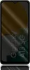 A smartphone screen with a privacy filter applied, showing abstract shapes and text. Produktbild-Vorschau