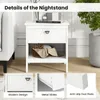 Comodino KOMFOTTEU bianco, comodino con cassetto e ripiano Anteprima dell’immagine prodotto 2