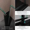 Close-up views of shower door features, highlighting sealing and cleaning aspects. Produktbild-Vorschau