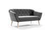 A gray loveseat sofa with diamond tufting on a white background. Náhľad obrázku produktu