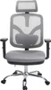 A front view of a gray ergonomic office chair with a headrest and armrests, set against a white background. Náhľad obrázku produktu