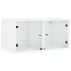 vidaXL Wandschrank mit Glastüren Weiß 68,5x37x35 cm Produktbild-Vorschau 1