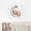 Gute Nacht Babytiere Schlafend auf Mond Wandaufkleber, 40 x Produktbild-Vorschau 3