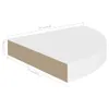 A diagram of a white corner shelf with dimensions indicated. Produktbild-Vorschau