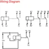A wiring diagram showing electrical connections for a relay. Voir les images du produit