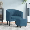 vidaXL Fauteuil club avec repose-pieds bleu foncé velours Voir les images du produit 2