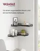 Two black corner shelves mounted on a white wall, decorated with a picture frame, candles, and a potted plant. Produktbild-Vorschau