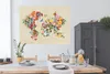 MuchoWow® Poster Weltkarte - Vintage - Blumen 160x120 cm - Produktbild-Vorschau 3
