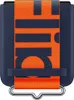 A close-up view of a blue Samsung phone case with an orange strap. Produktbild-Vorschau