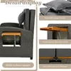 Collage of close-up images showing features of a rattan garden lounge set. Podgląd zdjęcia produktu