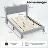 Rama łóżka COSTWAY pod materac 200x140 cm, tapicerowana Podgląd zdjęcia produktu 3