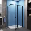 100x140x185cm 6mm NANO ESG Schwingtür Eckeinstieg schwarze Produktbild-Vorschau 4